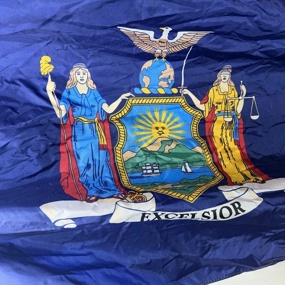 Perma-Nyl New York State Flag 3 ft x 5 ft 100% Nylon Made in USA NWOT